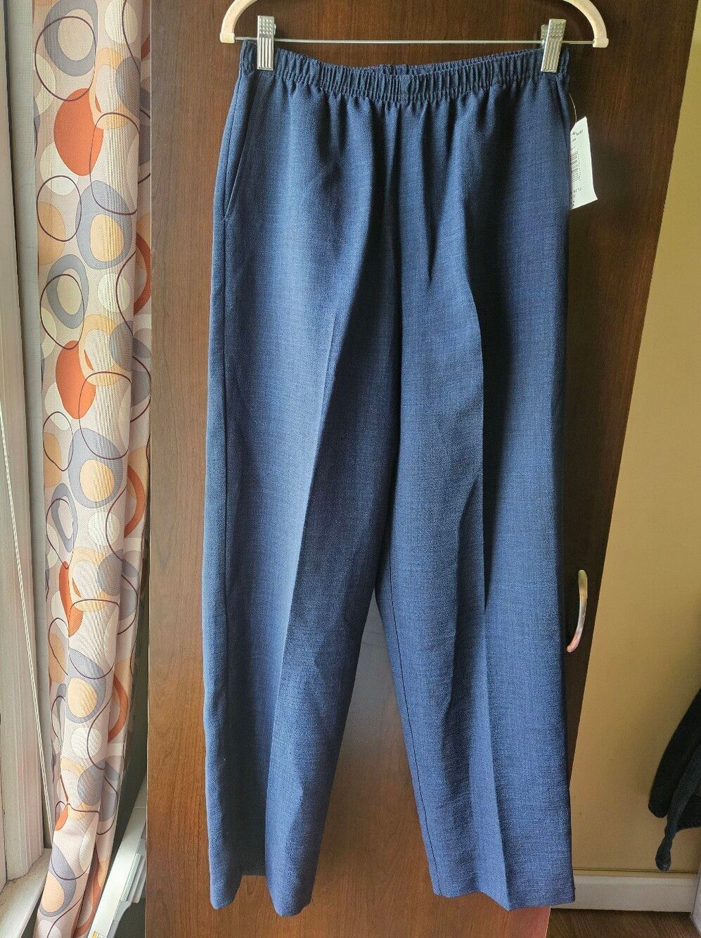 NWT Vintage Nikki Elastic Waistband Navy Blue Pants Size 10